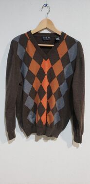 Men's Valda Wool Blend Sweater Size L Long Sleeve V-Neck Pullover Made in Italy